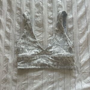 White leopard lululemon v-neck aline bra